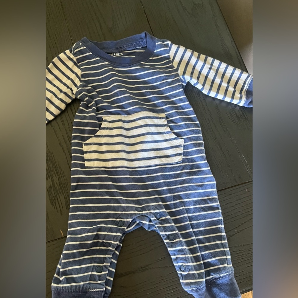 Carter’s Baby Boy One Piece Long Sleeve Overall Romper Open Feet Size 3 Months